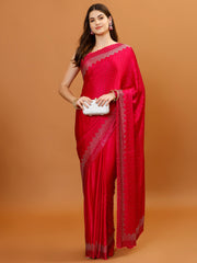 Stone Work Chinon Woven Saree