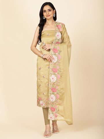 All Over Embroidery Georgette Unstitched Suit With Dupatta