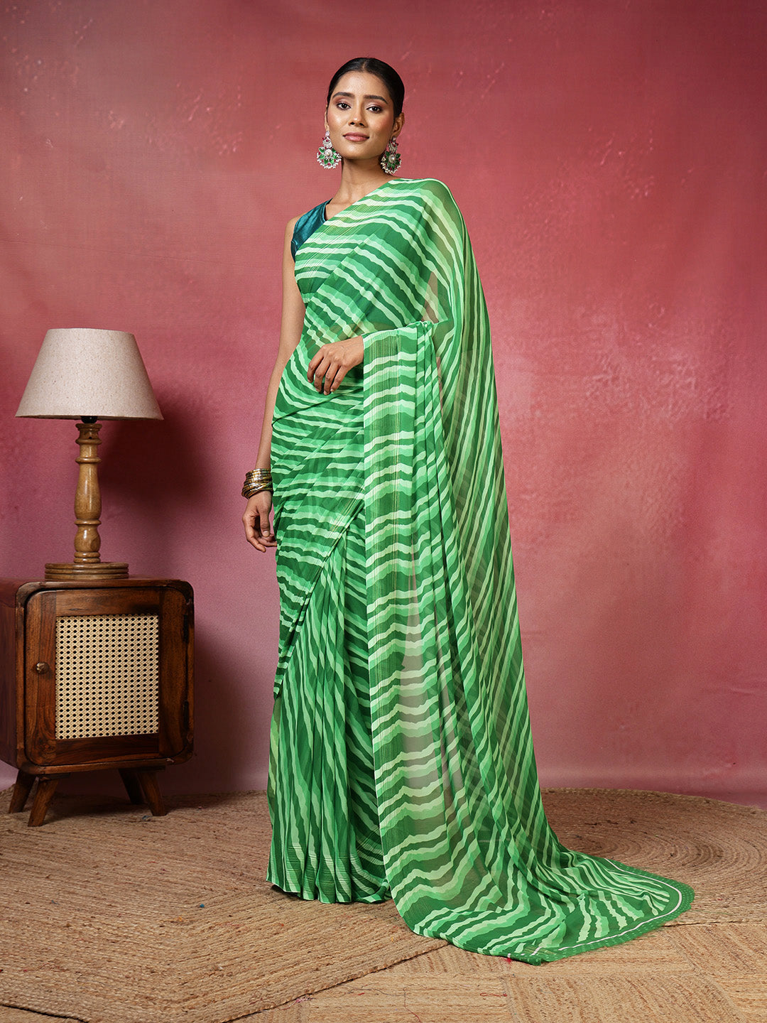 Abstract Printed Georgette Saree