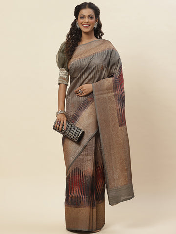 Digitally Printed Tussar Saree