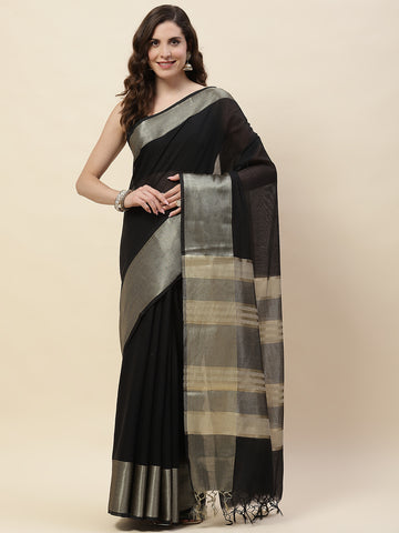 Zari Border Cotton Woven Saree