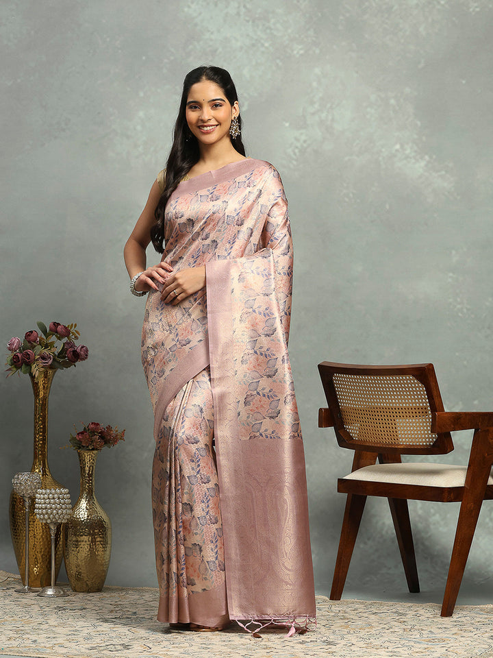 Digital Floral Printed Art Silk Saree