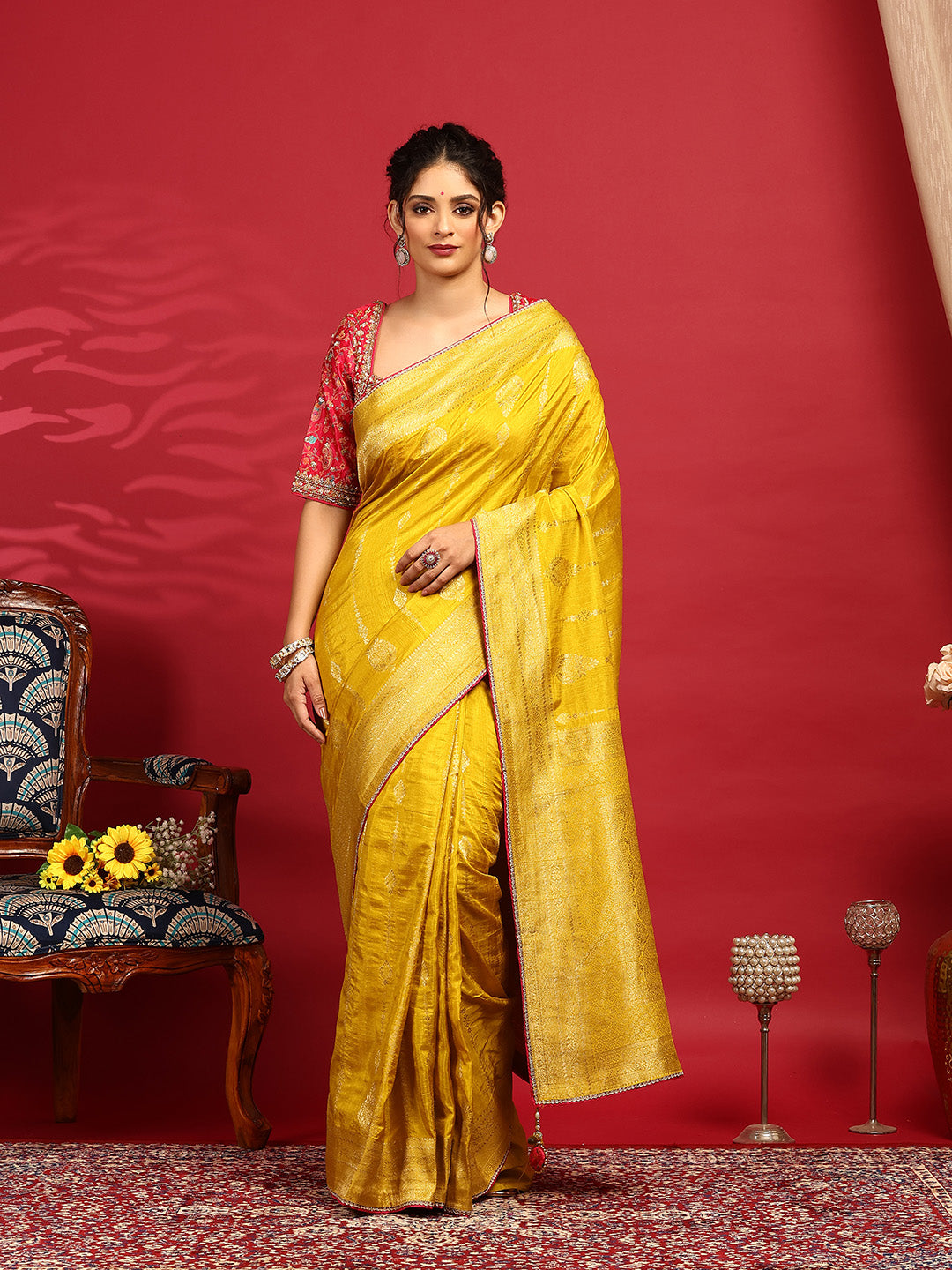 Embroidered Dola Silk Saree