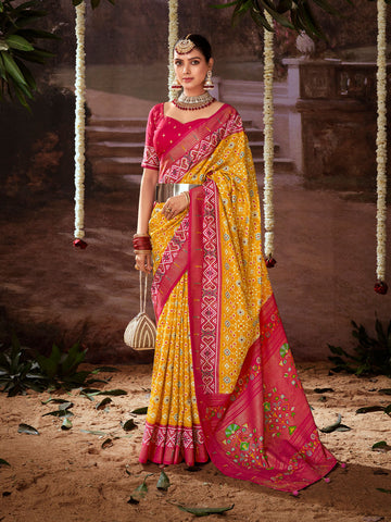 Patola Printed Art Silk Saree