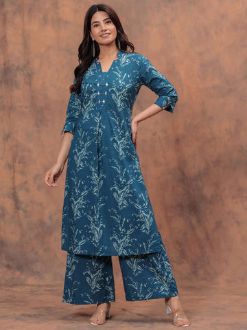 Printed Cotton Kurti With Palazzo