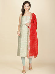 Woven Chanderi Unstitched Suit Piece With Dupatta