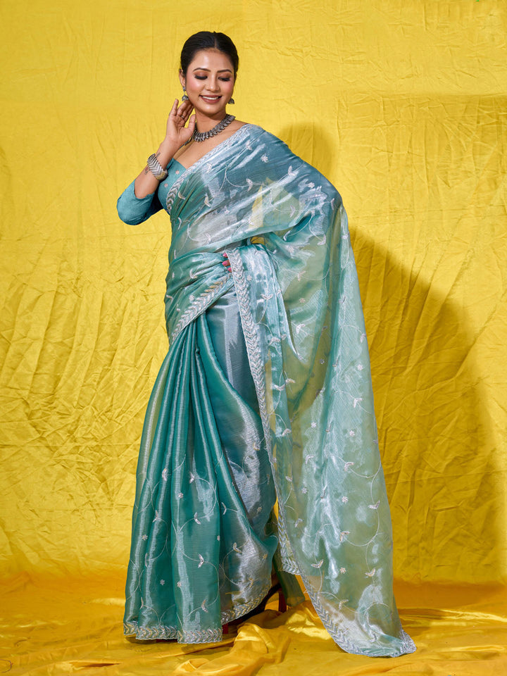 Embroidered Chiffon Saree