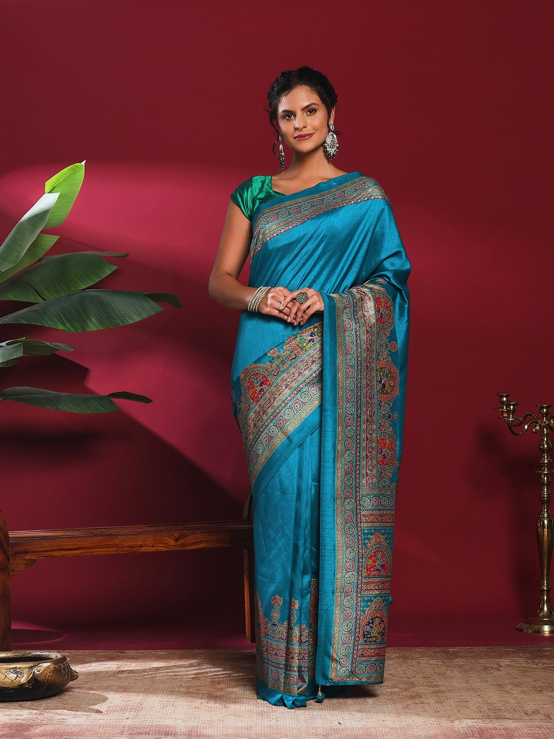 Digital Print Art Silk Saree