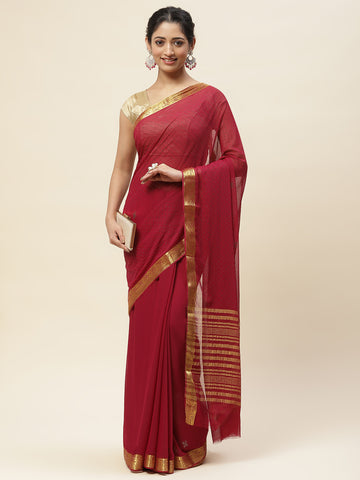 Stone Embroidered Chiffon Saree