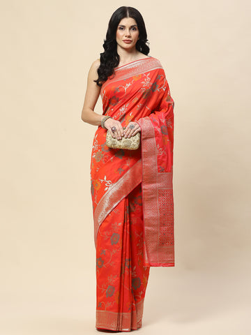 Zari Jaal Woven Art Silk Banarsi Saree