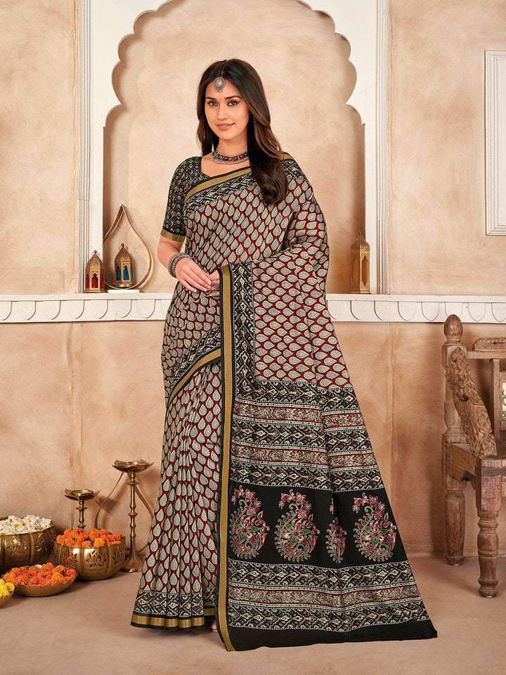 Printed Art Silk Saree
