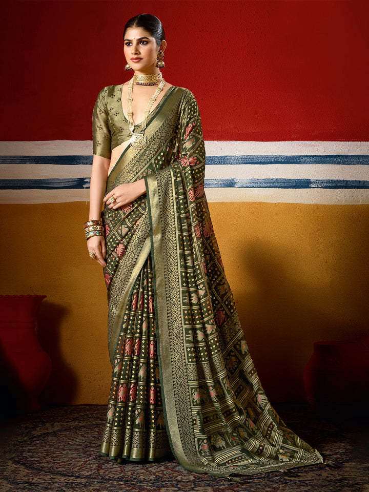 Abstract Print Georgette Saree