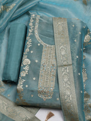 Woven Design Tissue Unstitched Suit With Dupatta