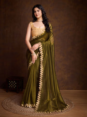 Stone Embroidery Tissue Saree