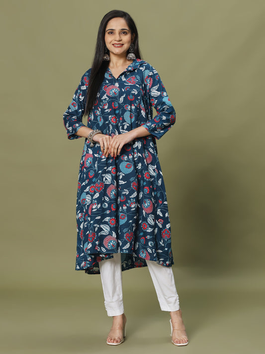 Digital Printed Cotton Blend Kurta