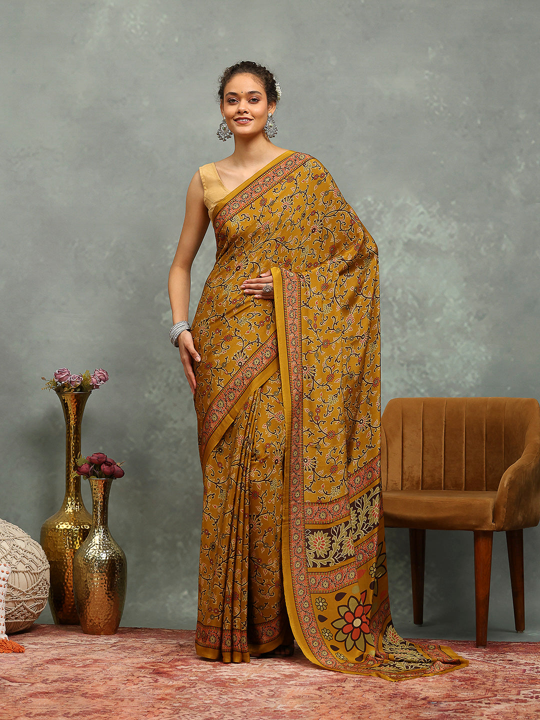Digital Printed Crepe Saree