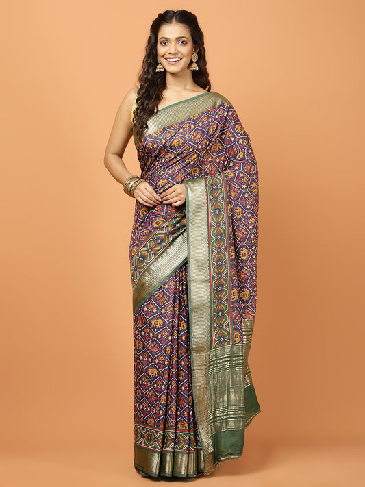 Patola Printed Art Silk Woven Saree