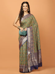 Floral Printed Art Silk Woven Saree