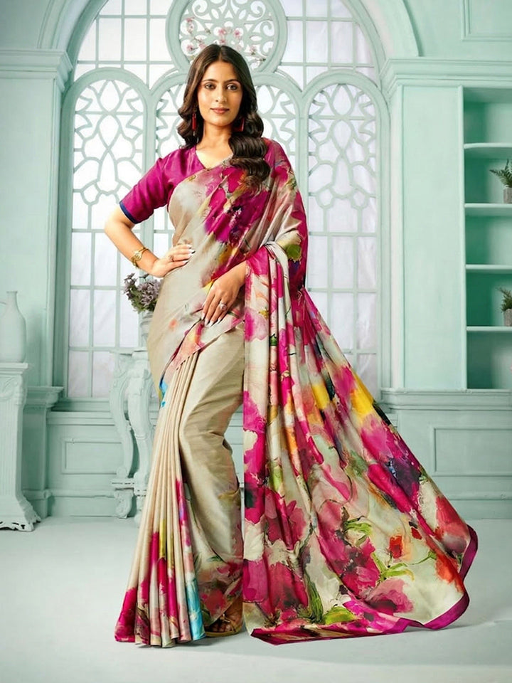 Digital Printed Crepe Saree