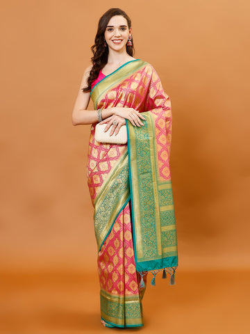 Zari Jaal Handloom Woven Saree