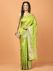 Plain Zari Border Art Silk Woven Saree