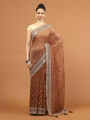 Sequence Embroidery Tissue Saree