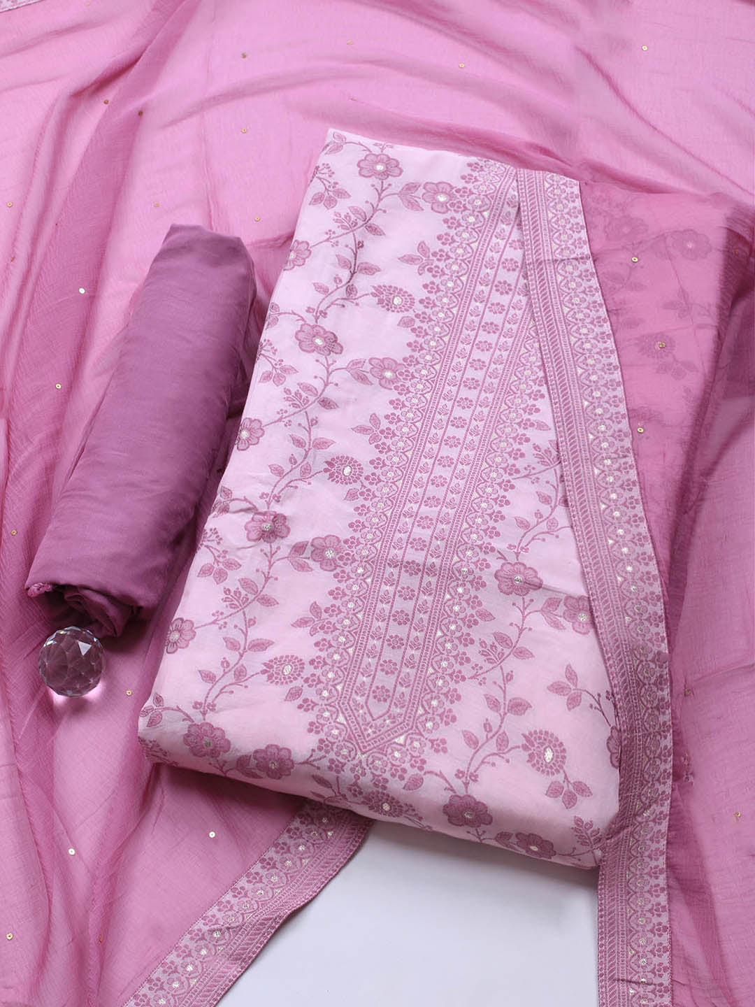 Printed Muslin Unstitched Suit Piece With Dupatta