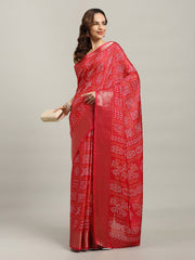 Bandhani Printed Dola Cotton Saree