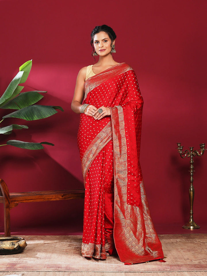 Woven Design Satin Saree