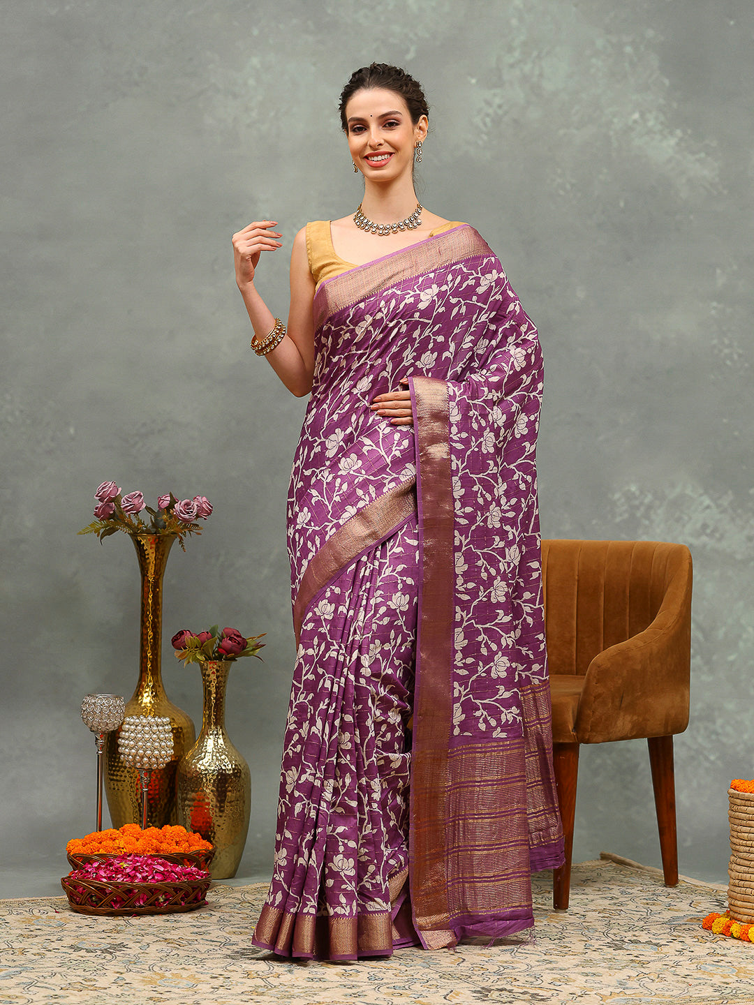Digital Printed Art Silk Saree