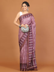 Digital Printed Tussar Woven Saree