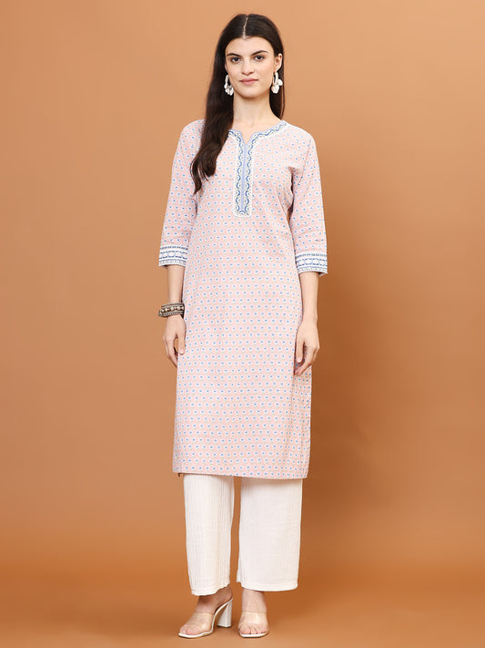 Printed Cotton Blend Kurta