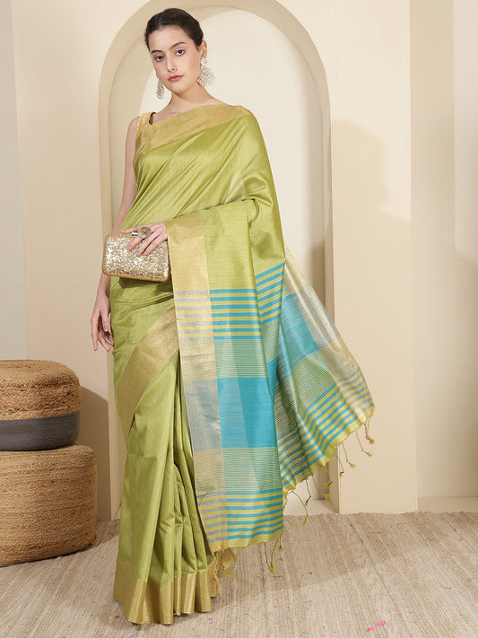 Zari Border Woven Art Silk Saree