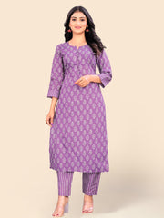 Printed Cotton Kurta Set