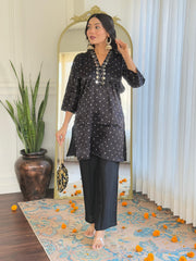 Cotton Blend Kurta With Pants