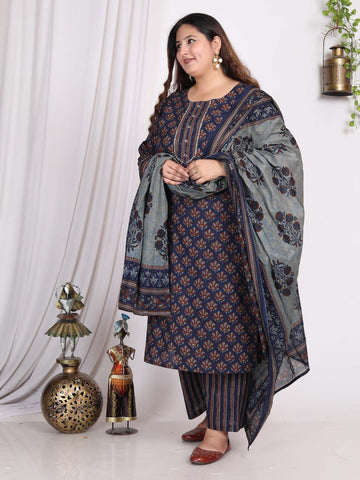 Printed Cotton Suit with Dupatta