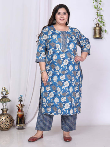 Floral Printed Cotton Suit for Women