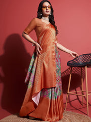 Abstract Printed Handloom Saree