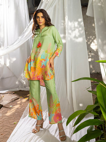 Floral Printed Muslin Kurta With Pants