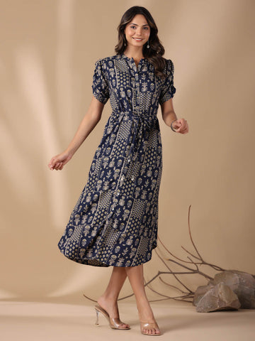 Printed Muslin Dress