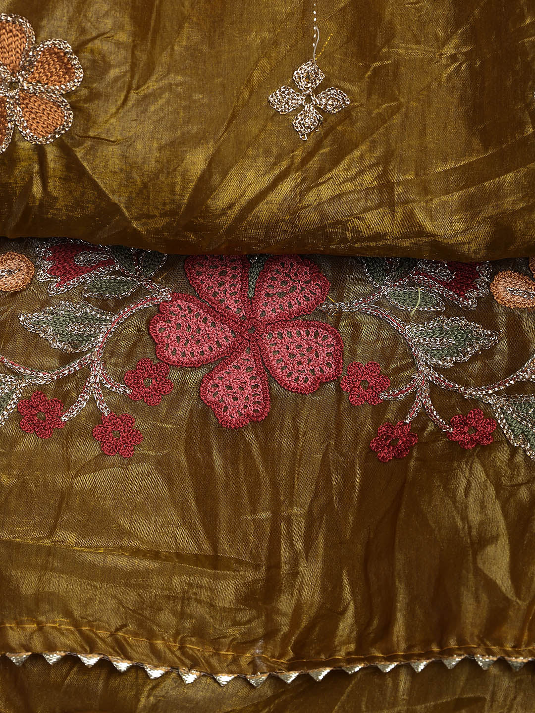 Neck Embroidery Organza Unstitched Suit Piece With Dupatta