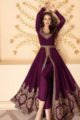 Embroidered Georgette Semi Stitched Suit