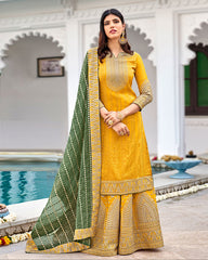 Zari Embroidered Work Georgette Semi Stitched Suit