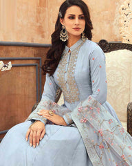 Stone Embroidered Work Georgette Semi Stitched Suit