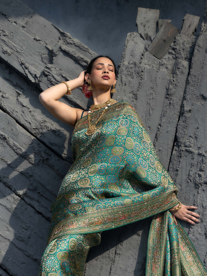 Embroidered Dola Silk Saree