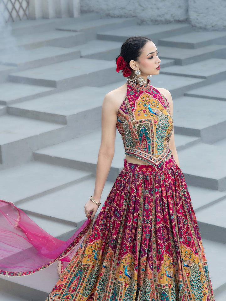 Zardozi Embroidery Crepe Lehenga Choli With Dupatta