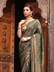 Antique Brocade Booti Crepe Woven Saree