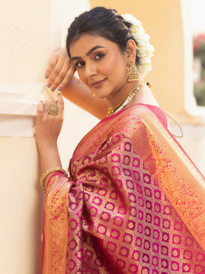 Woven Design Cotton Blend Saree