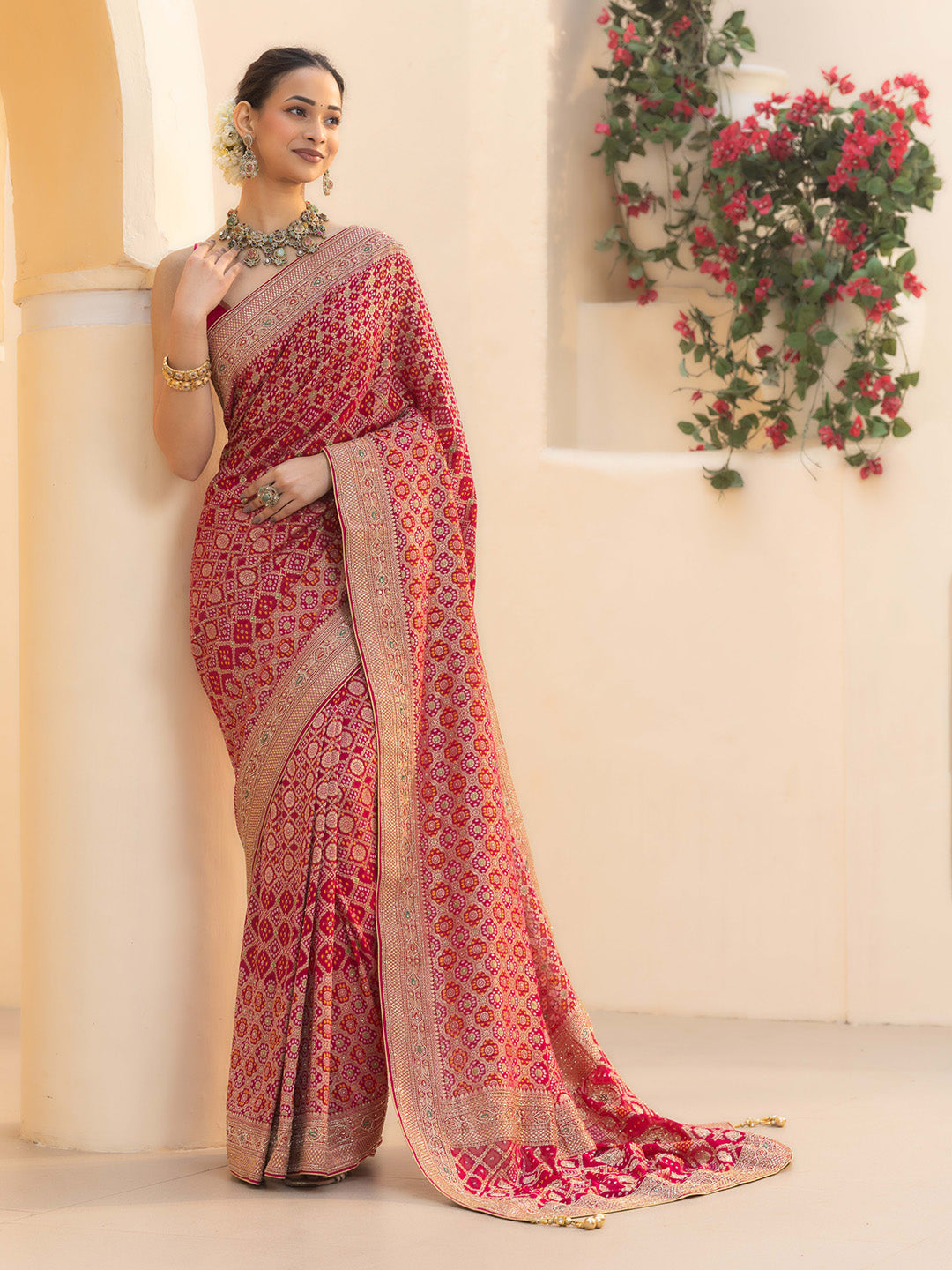 Embroidered Georgette Saree