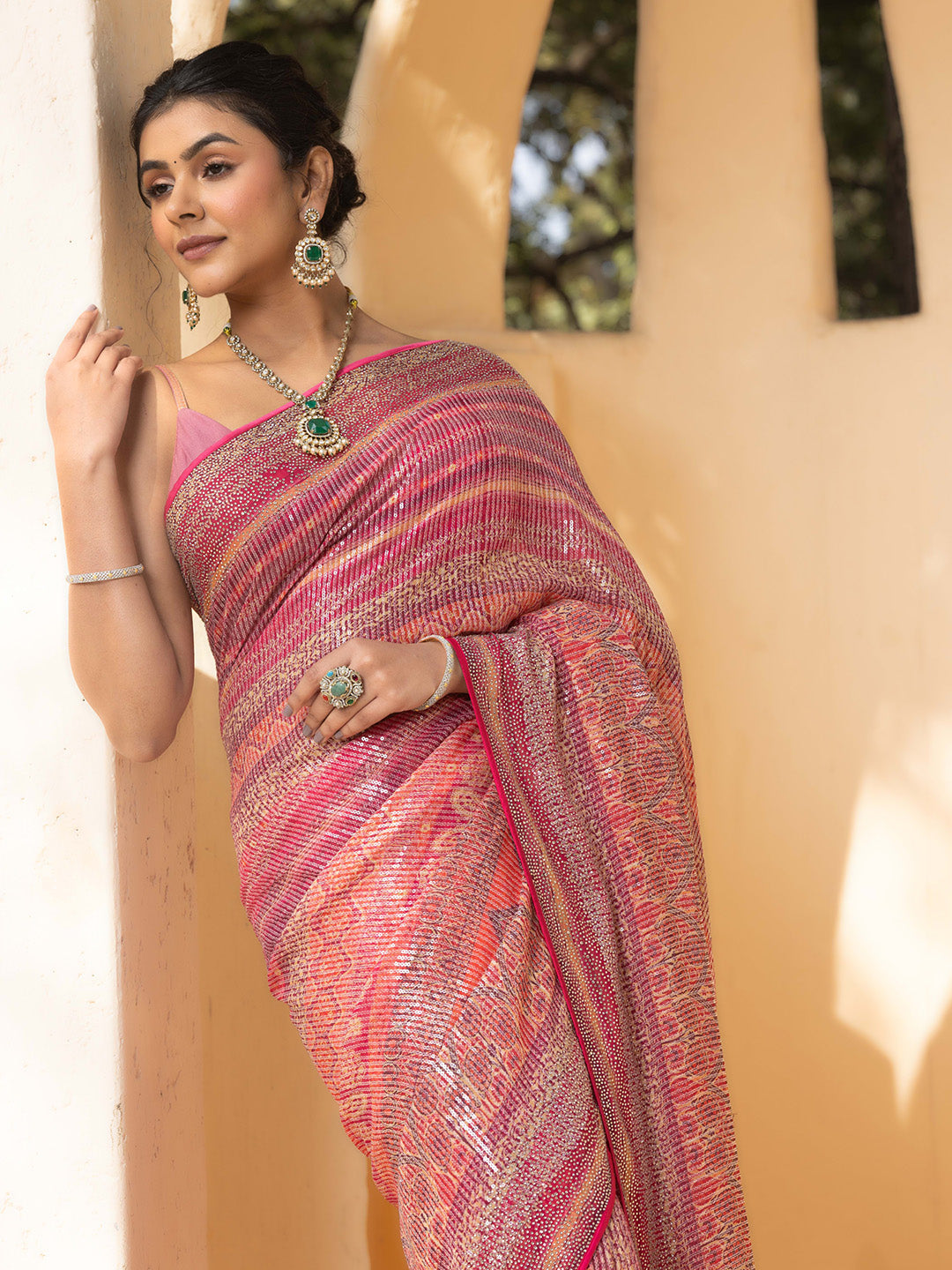 Embroidered Georgette Saree